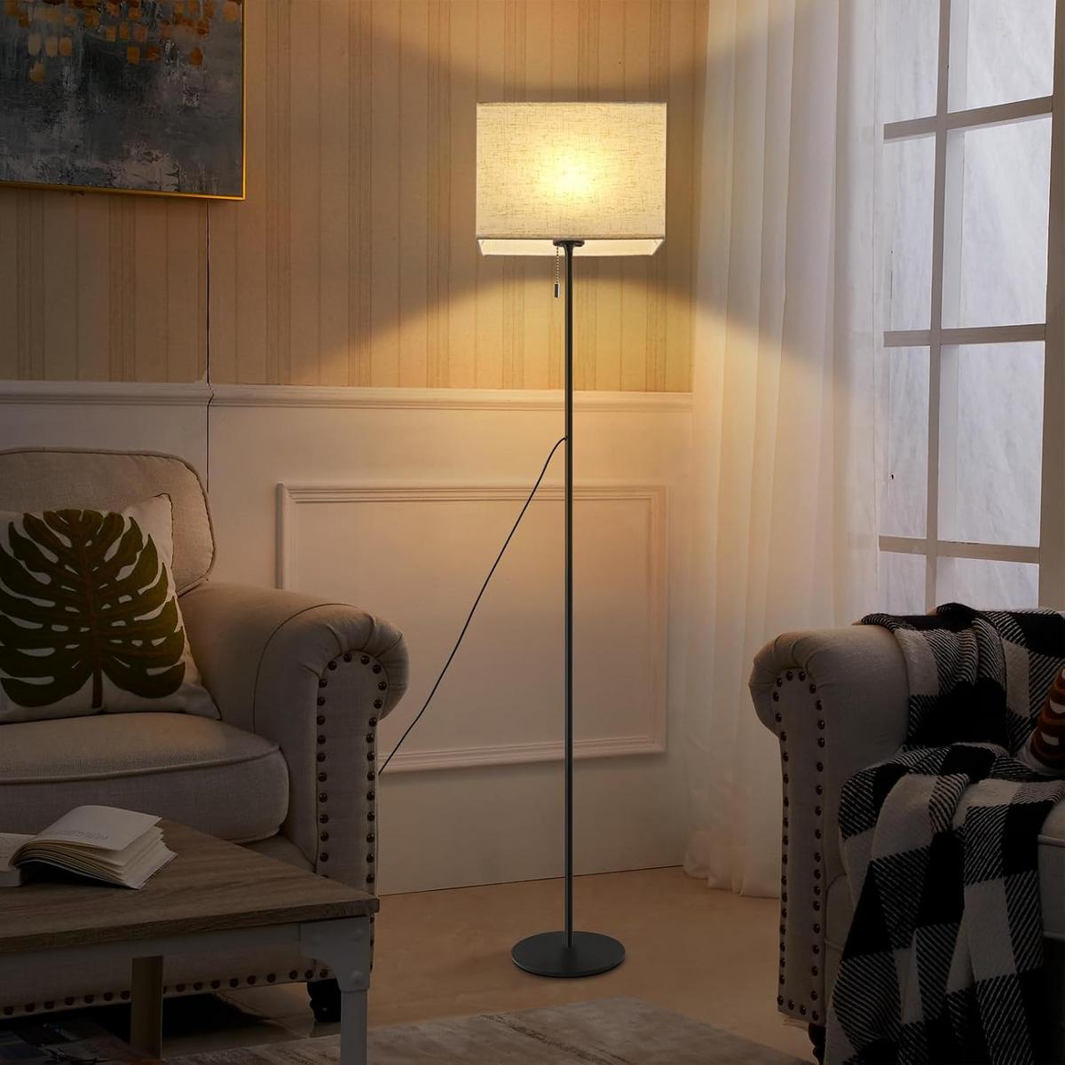 LED STEHLAMPE Strahlmar 25.5/16/134 cm - Schwarz, Textil/Metall (25.5/16/134cm) - ZMH