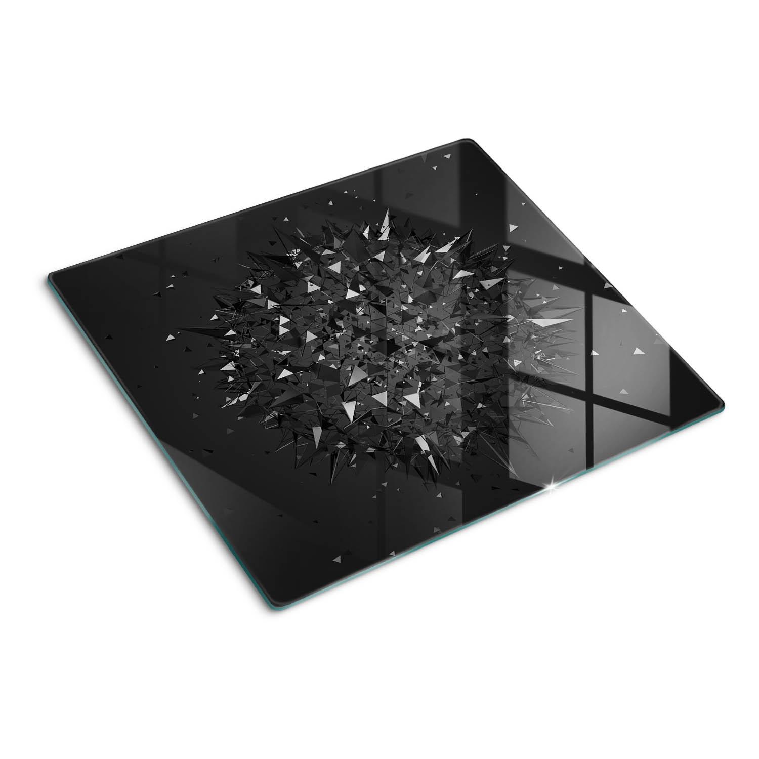 GLASPLATTE 60x52 cm 3D - Schwarz, Glas (60/0.4/52cm) - TULUP