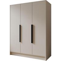 KLEIDERSCHRANK Mono Bis im Skandi-Stil, Drehtüren mit Schwarze Metallgriffe, Kaschmir 150/200/51 cm - Kaschmir, Holzwerkstoff (150/200/51cm) - WFL GROUP