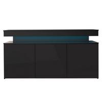 KOMMODE Glossa 3D 160 - Schwarz, Holzwerkstoff/Kunststoff (160/83/39cm) - MIRJAN24