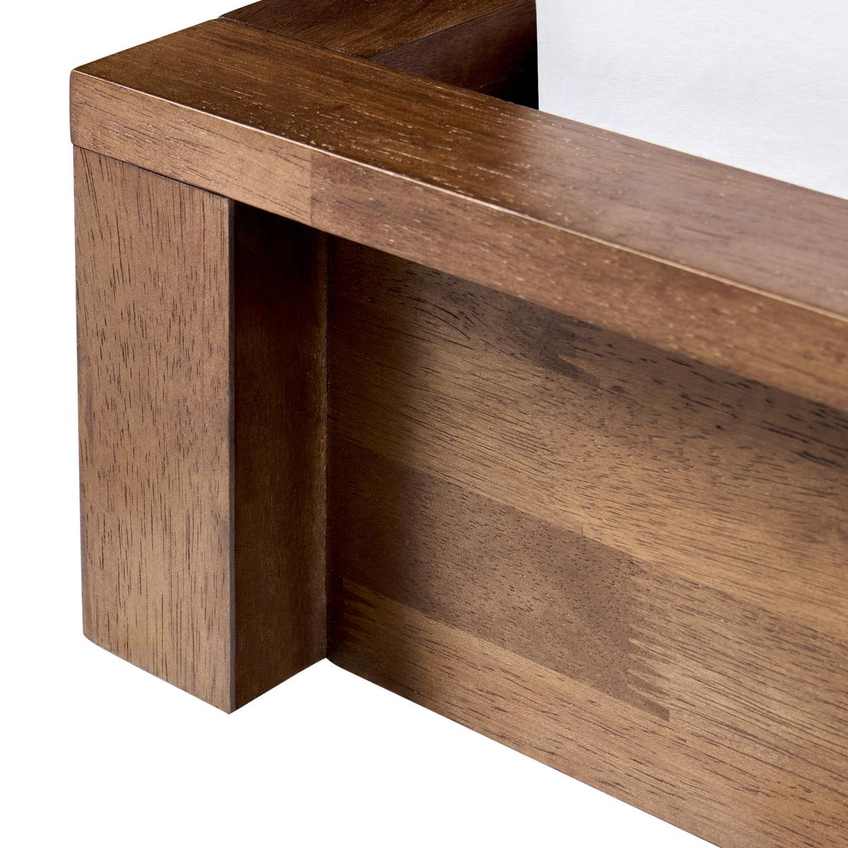 BETT ohne Kopfteil 180/200 cm Gummibaumholz Dunkelbraun Antras - Dunkelbraun, Holz (180/200cm) - Beliani