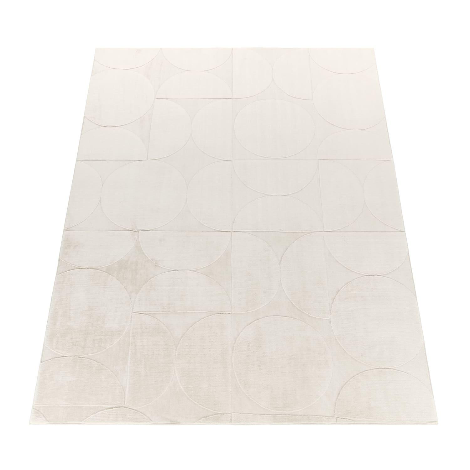 KURZFLORTEPPICH, mit Struktur, aus Polyester, Florhöhe 10 mm, Creme, 120 x 160 cm - Creme, Textil (160/120cm) - KADIMA DESIGN