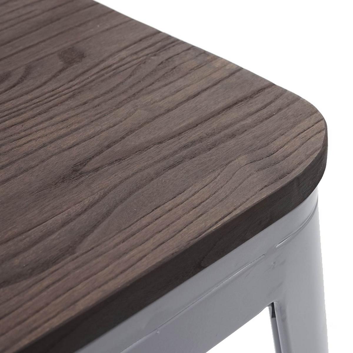 BARHOCKER METALL Grau - Grau, Holz (42/76/42cm) - MCW