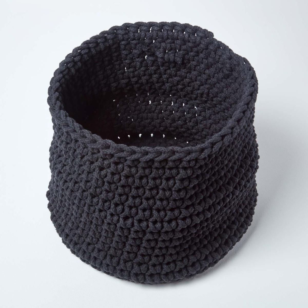 AUFBEWAHRUNGSKORB Baumwolle 42/37 cm - Schwarz, Textil (42/42/37cm) - Homescapes