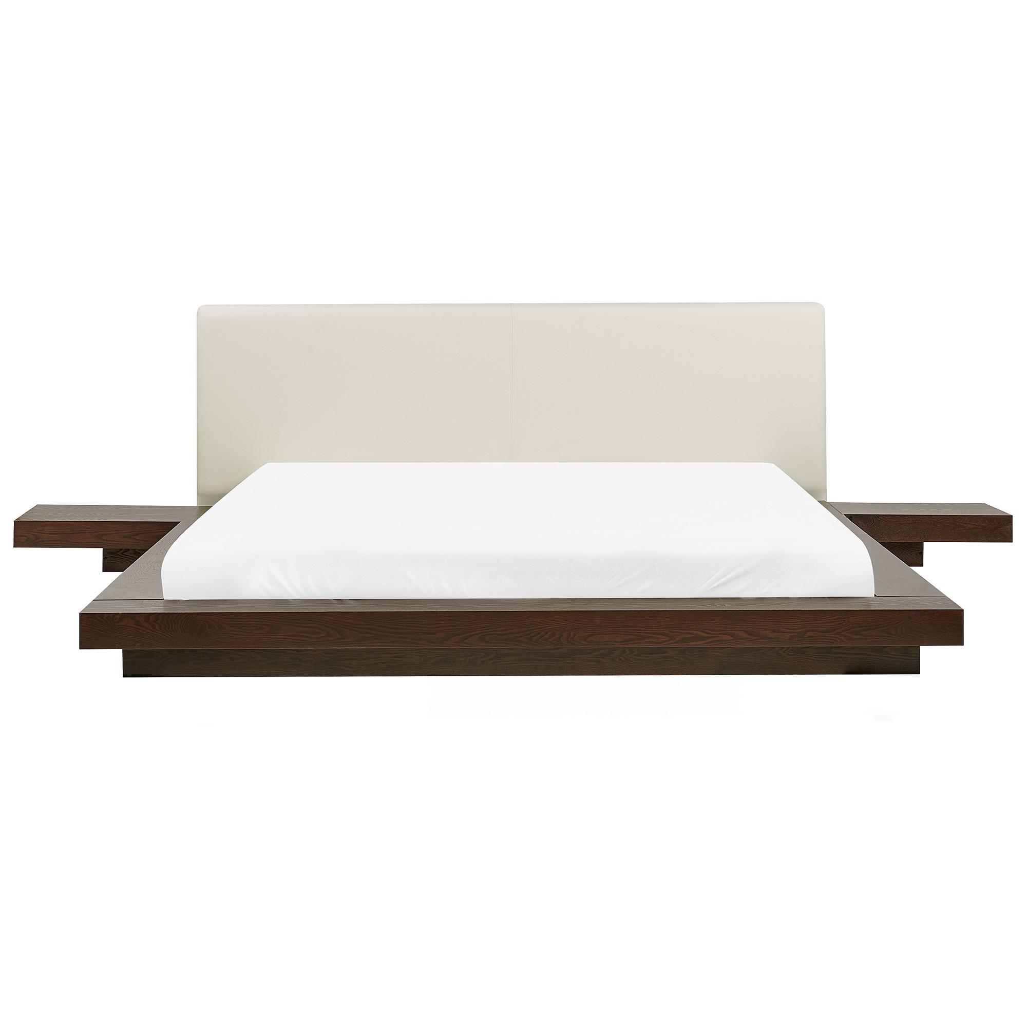 WASSERBETT 180x200 cm Dunkler Holzfarbton Zen - Dunkelbraun, Holzwerkstoff (180/200cm) - Beliani