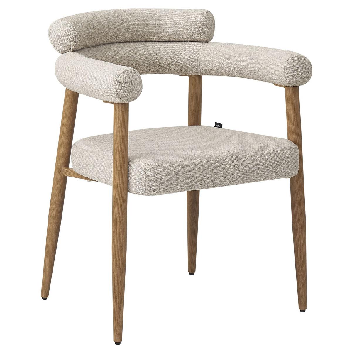 ESSZIMMERSTUHL Pragess Beige/Eiche Natur - Beige, Textil/Metall (64/80/60cm) - Selsey