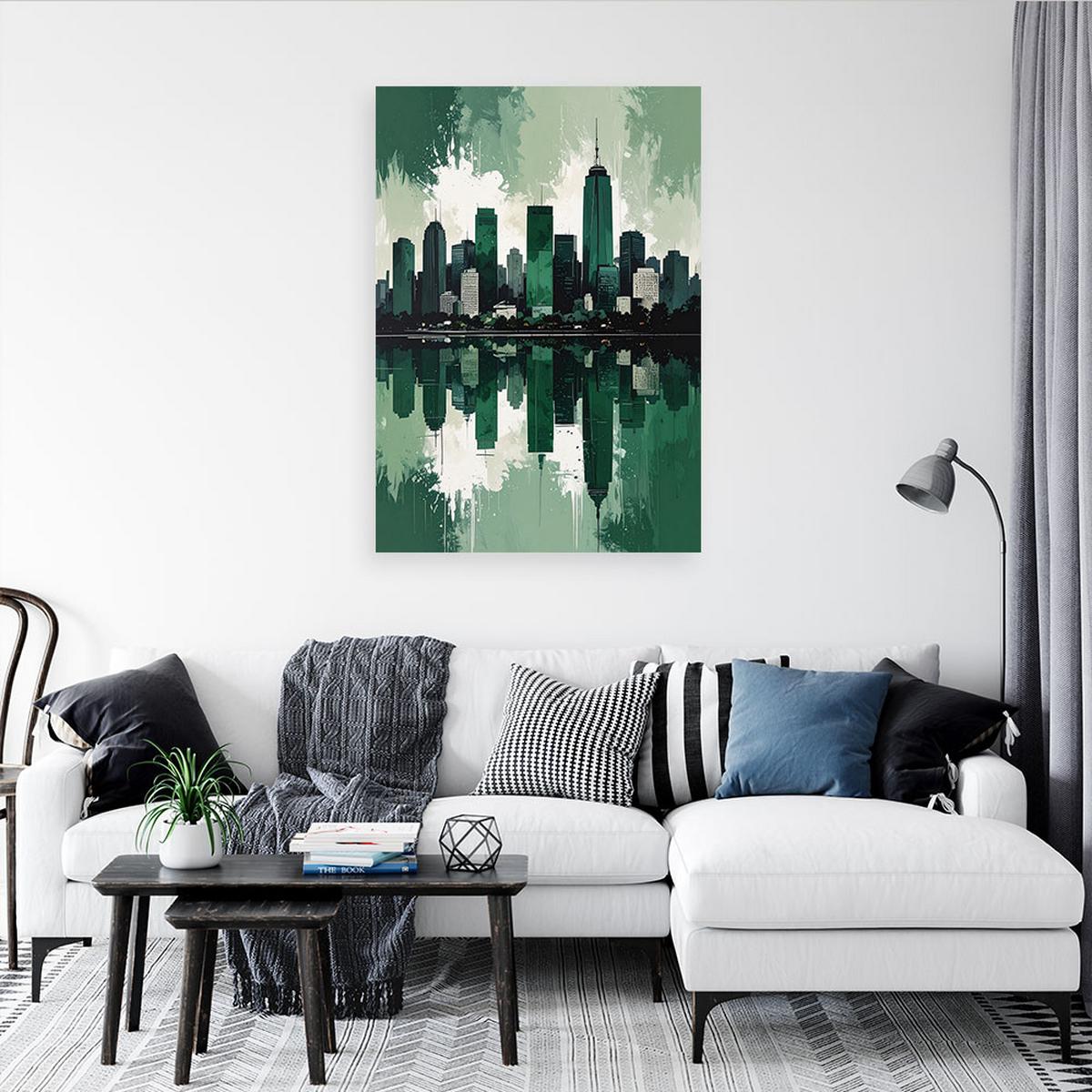 LEINWANDBILD Städte & Architektur 70x100cm - Grün, Textil (70/100cm) - Feeby