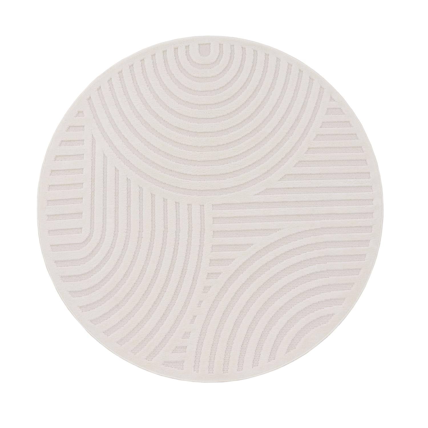 KURZFLORTEPPICH, mit Struktur, aus Polypropylen, Florhöhe 10 mm, Creme, Ø 200 cm - Beige, Textil (200/200cm) - KADIMA DESIGN