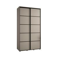 SCHWEBETÜRENSCHRANK 235,2/130/45 2-türig - Kaschmir/Schwarz, Holz/Metall (130/235.2/45cm) - MÖBEL KRYSPOL