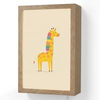 WANDLEUCHTE Giraffe - Regenbogenmähne - Beige 20x30 cm - Beige, Holzwerkstoff (20/30/8cm) - OnlyWow