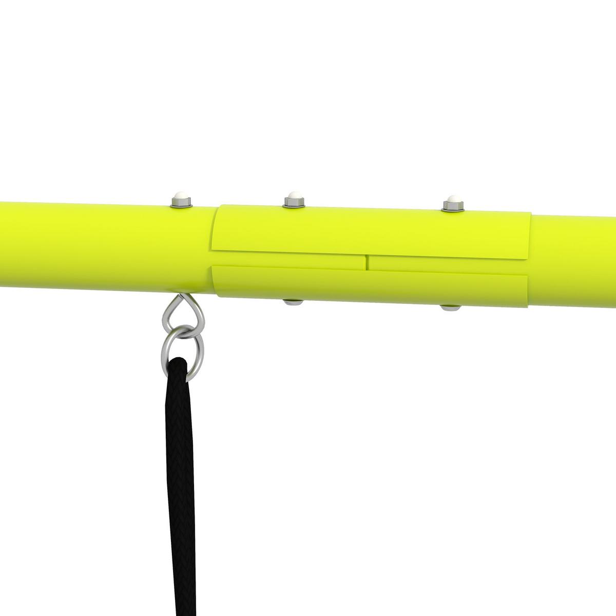 KINDERSCHAUKEL-SET, Kletternetz, Sprossenleiter, für 3-8 Jahre, wetterfest, Grün - Grün, Kunststoff/Metall (185/260cm) - Outsunny