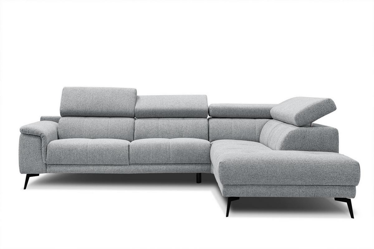 ECKSOFA FIERO 5-Sitzer, silberfarben - Silberfarben/Schwarz, Holzwerkstoff/Textil (269/158cm) - Wozimo