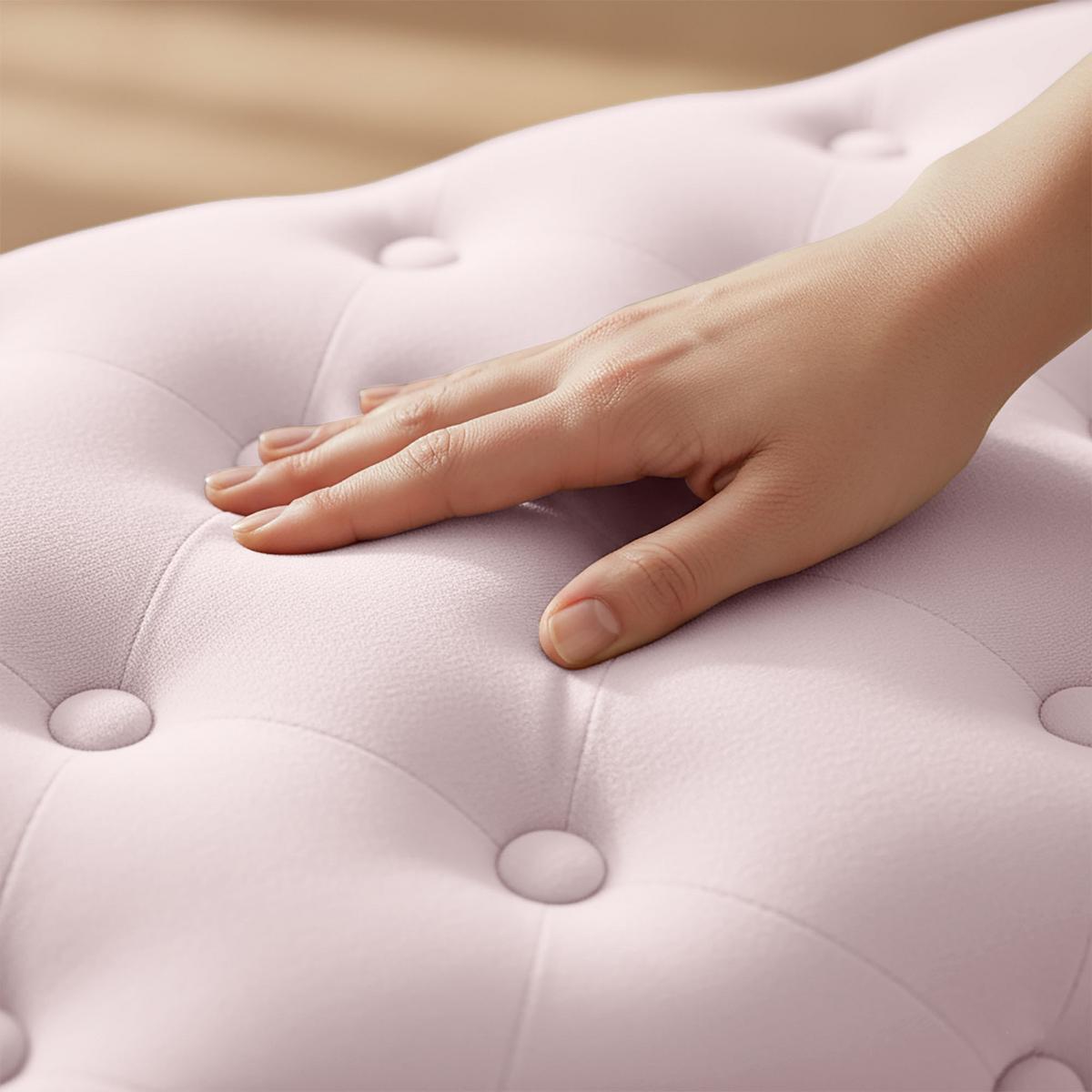 POLSTERBANK mit Samt - Optik Rosa 42/41/42 - Rosa, Textil (80/41/42cm) - RAUMHIRSCH FURNITURE