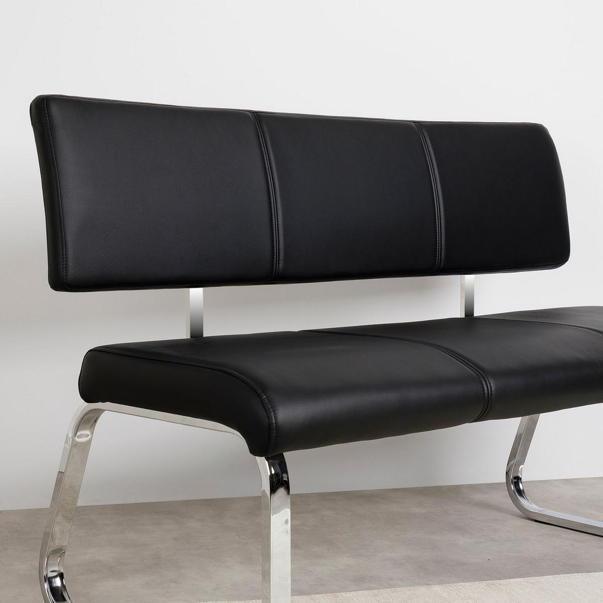 ESSZIMMERBANK VILAS schwarz - Schwarz, Textil (135/87/56cm) - IDIMEX