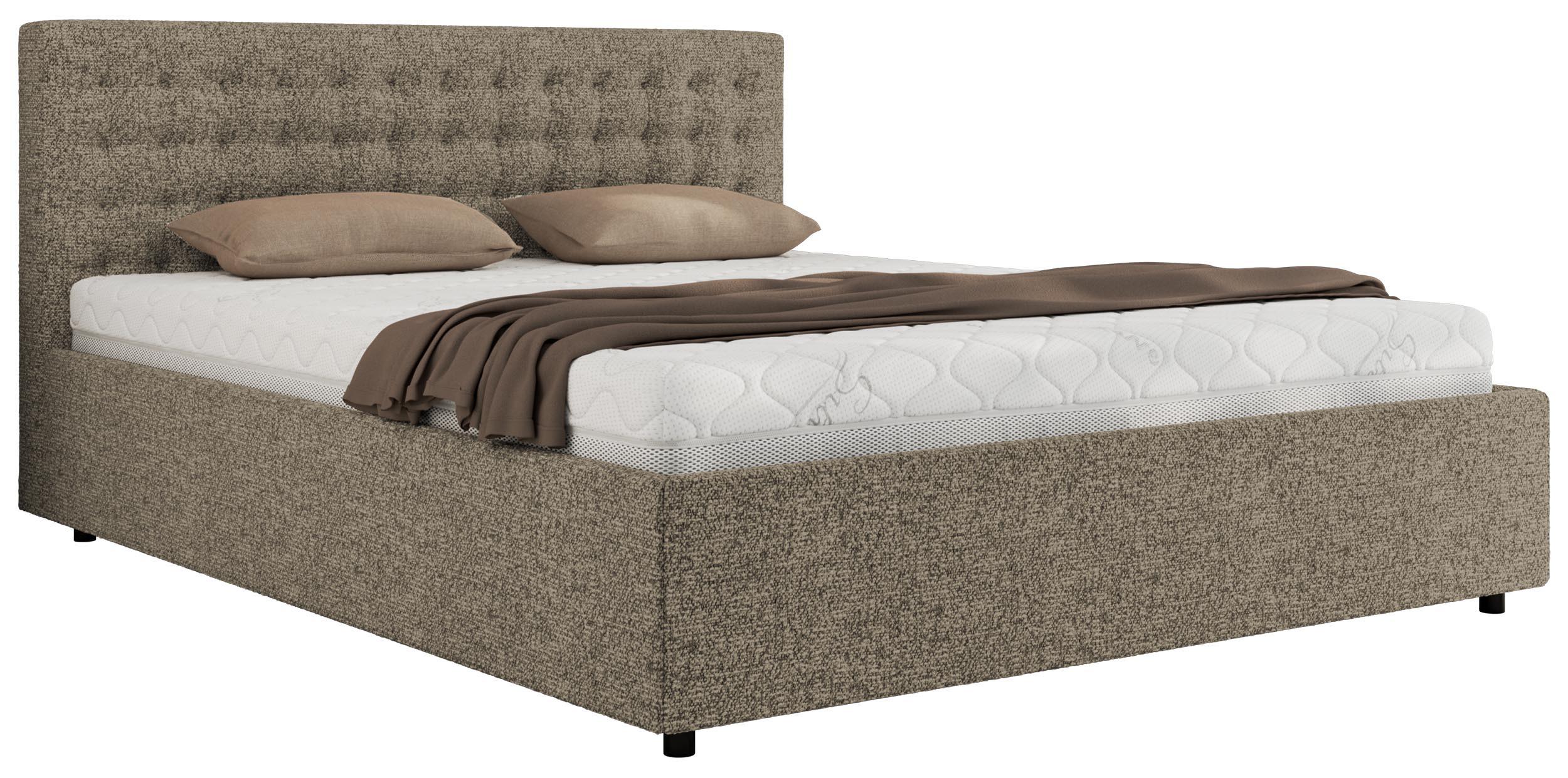 POLSTERBETT PAVO CLASSIC 200/200 - Grau Strukture - Multipocket-Matratze - Grau, Textil (200/200cm) - MKS