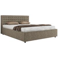 POLSTERBETT PAVO CLASSIC 200/200 - Grau Strukture - ohne Matratze - Grau, Textil (200/200cm) - MKS
