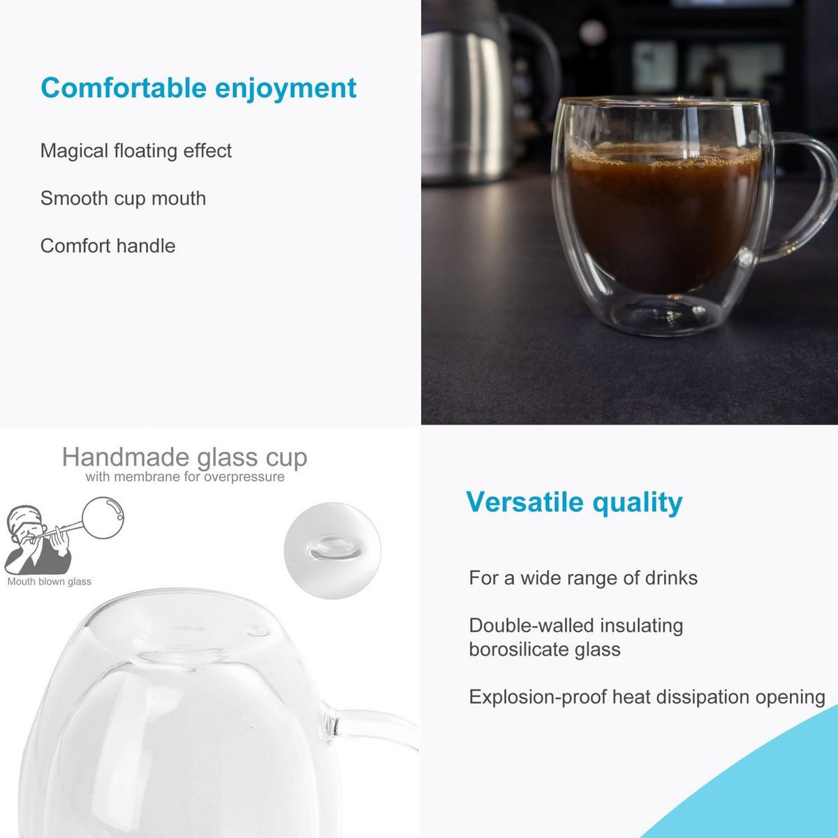 TEEGLAS 200 ml (2er-Set) - Transparent, Glas - Intirilife