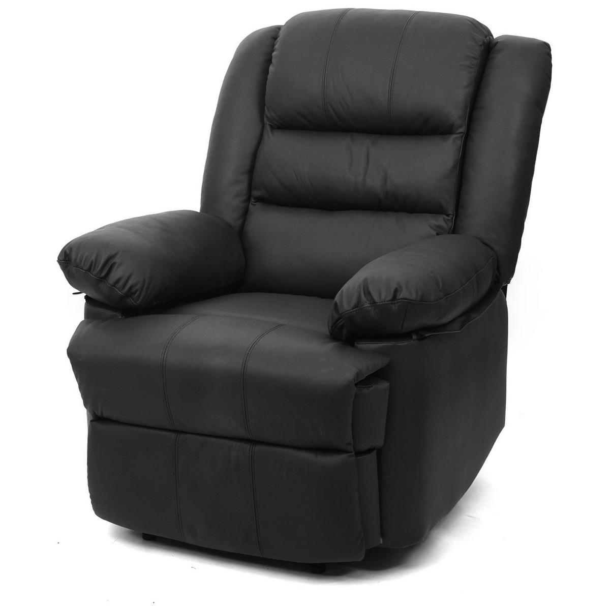 RELAXSESSEL Schwarz - Schwarz, Leder (87/101/150cm) - MCW