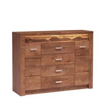 KOMMODE ZERI 137/103,5/42cm mit 4 Schubladen 2 Türen Braun - Braun, Holzwerkstoff (137/103.5/42cm) - MASSENO