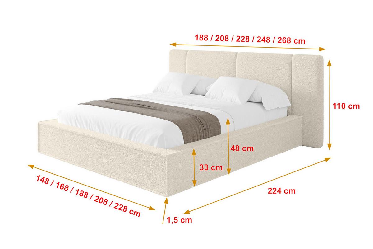POLSTERBETT mit Bettkasten und Lattenrost, Bett mit Matratze H3/H4 - RIVO 120x200 Beige - Champagner, Holzwerkstoff/Textil (120/200cm) - ALTDECOR
