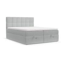 BOXBETT Savio 140/200 cm Hellgrau im Riva Stoff - Hellgrau/Schwarz, Holz/Holzwerkstoff (140/200cm) - AltaBeds