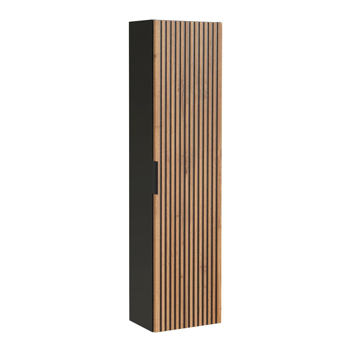 BADMÖBEL 100.2cm Gaia 2er-Set Holz in Eichenoptik und Schwarz - Schwarz, Holzwerkstoff (100.2/57/46cm) - Petits-meubles