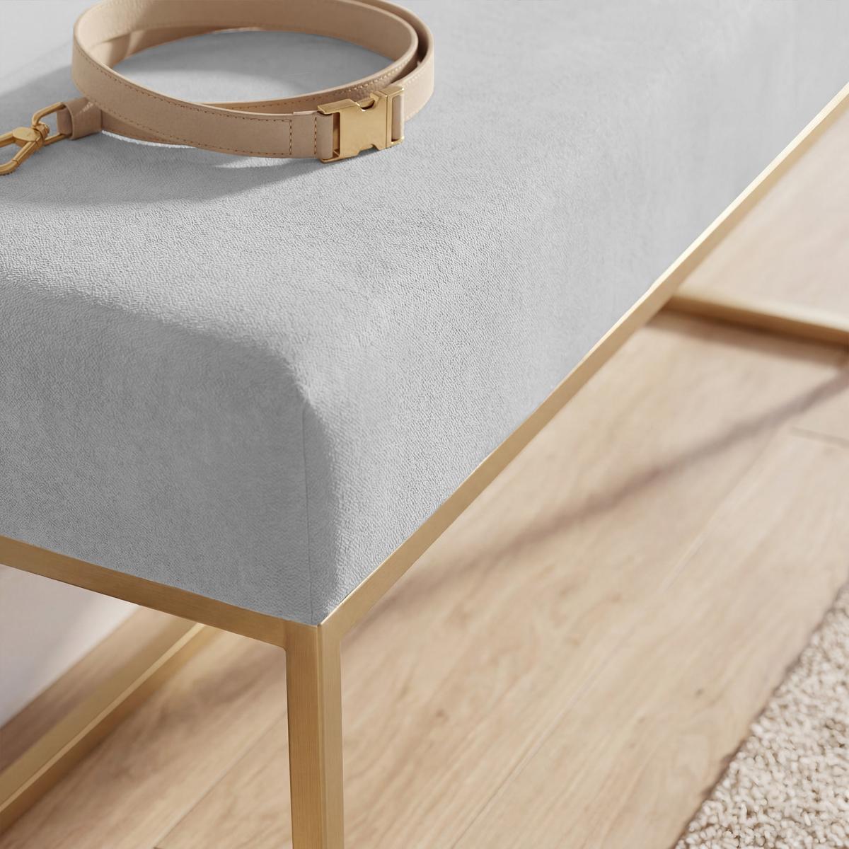 POLSTERBANK PURE 100 cm, Metallgestell, Goldfarben / Grau - Grau, Textil/Metall (100/44/30cm) - Idohome