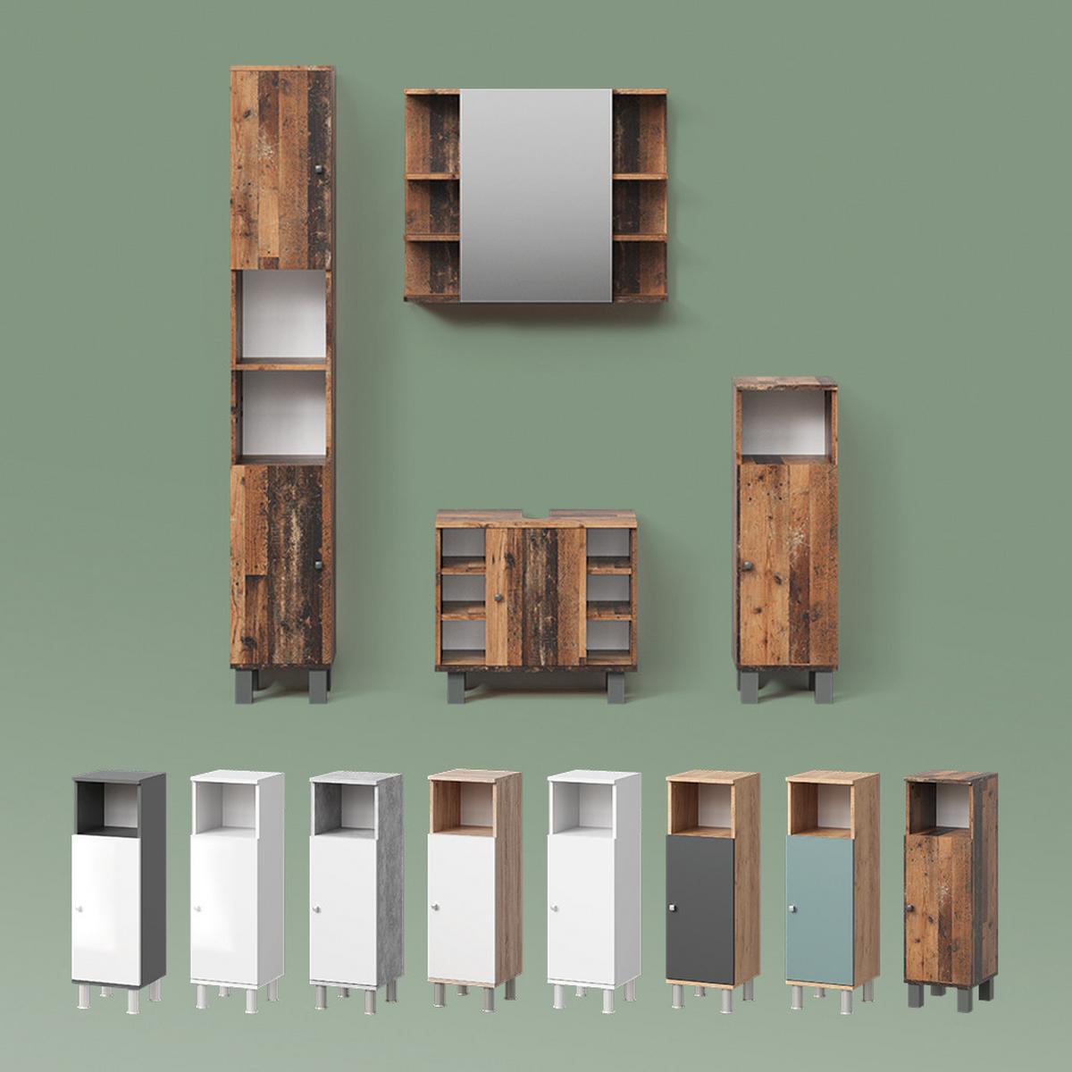 WASCHBECKENUNTERSCHRANK Fucino Weiß Hochglanz 60 x 54 cm - Weiß Hochglanz, Holzwerkstoff (60/54/32cm) - Livinity®