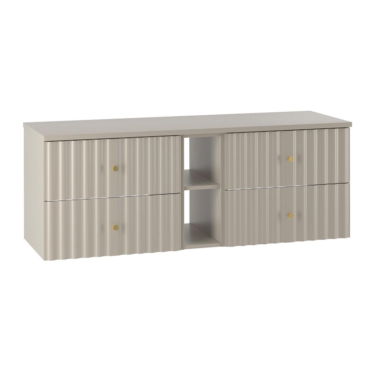 WASCHTISCHUNTERSCHRANK 140.6cm Izae Kaschmir - Beige, Holzwerkstoff (140.6/52.2/46.5cm) - Petits-meubles