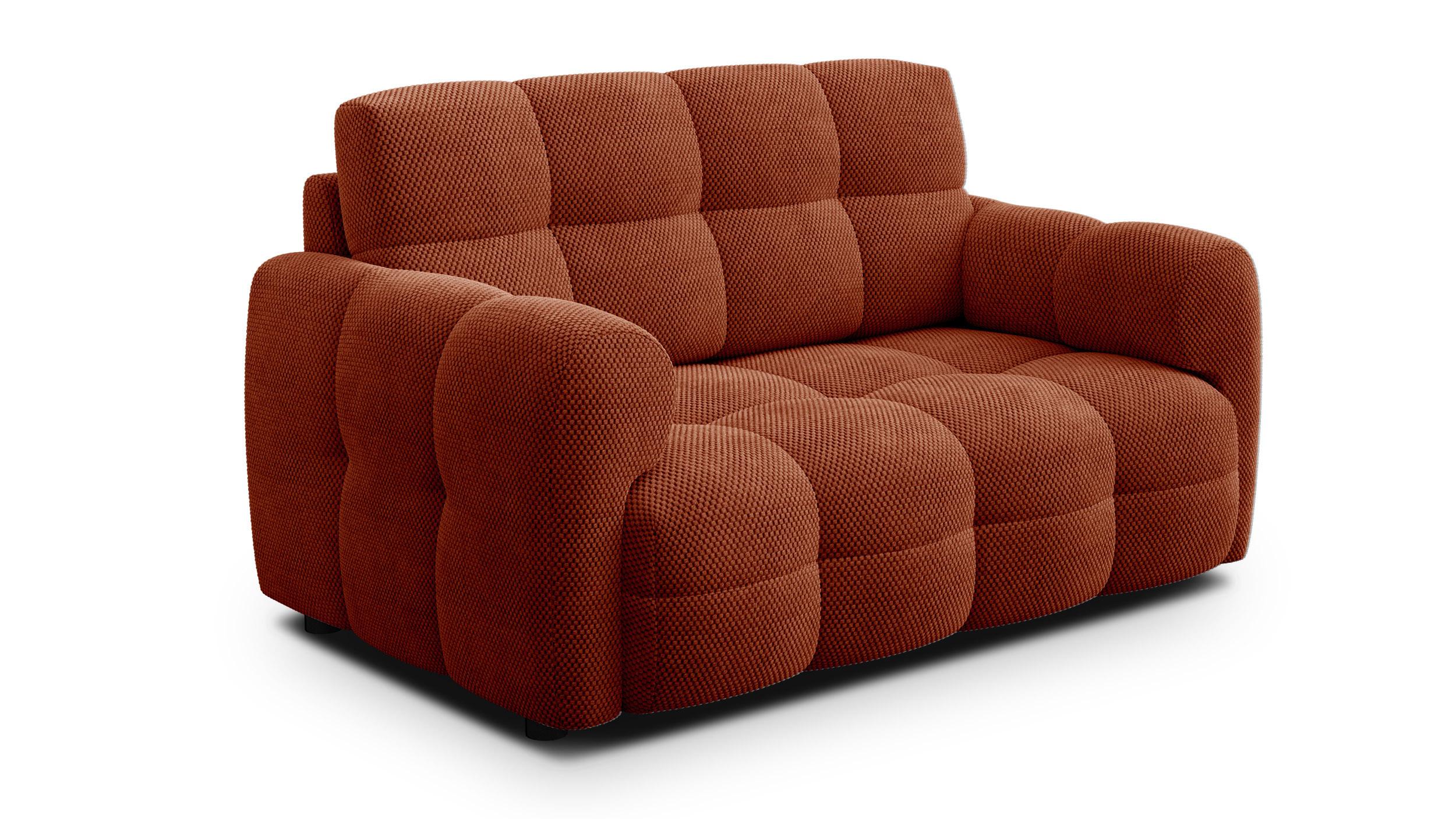 SOFA MELLOW 2-Sitzer, dunkelorange - Dunkelorange/Schwarz, Holz/Textil (153/87/98cm) - Wozimo