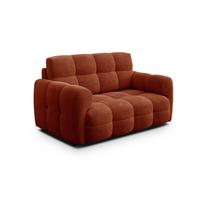 SOFA MELLOW 2-Sitzer, dunkelorange - Dunkelorange/Schwarz, Holz/Textil (153/87/98cm) - Wozimo