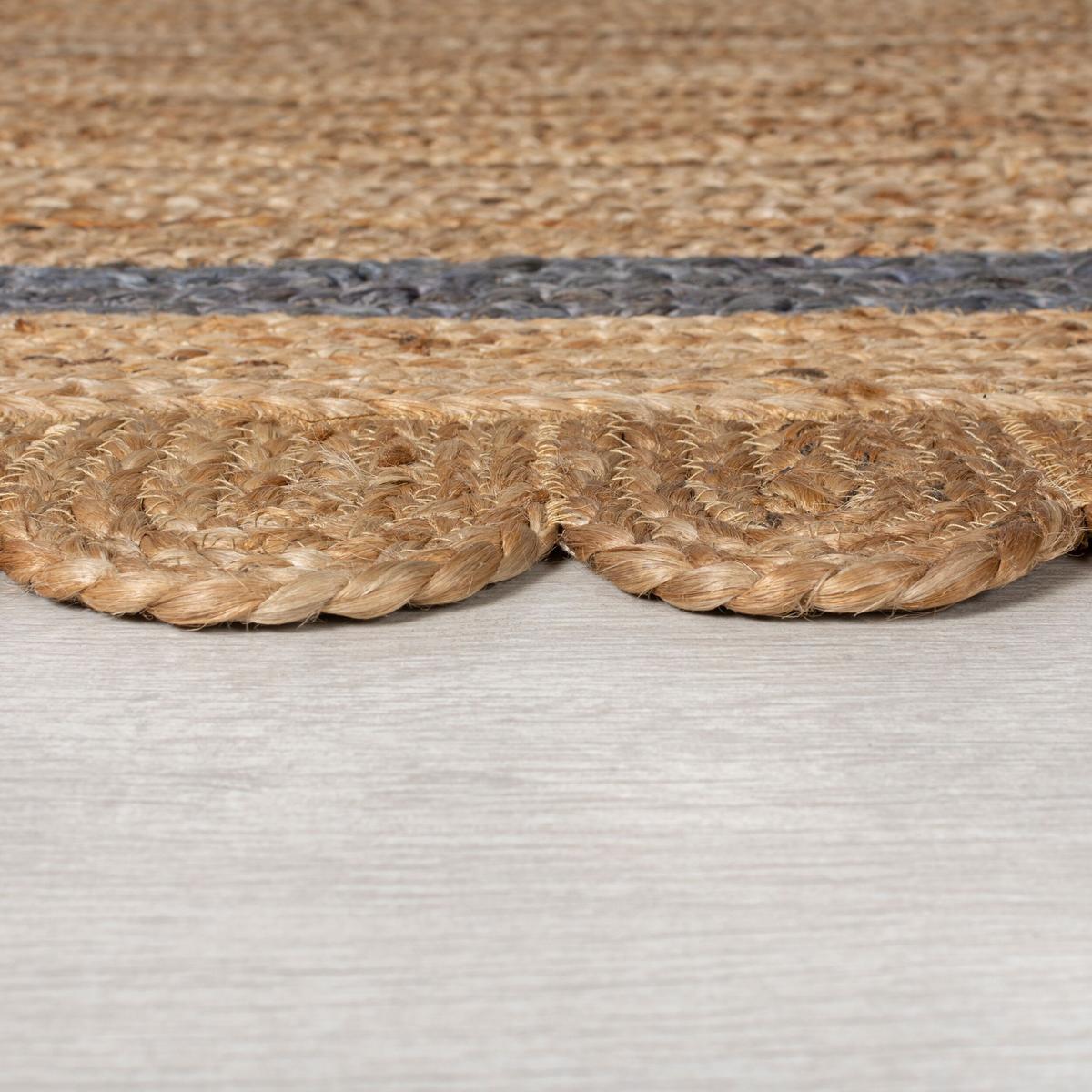 JUTETEPPICH handgewebt PLYM, geometrisch, Braun-Grau, 120 x 170 cm - Braun, Naturmaterialien (170/120cm) - KADIMA DESIGN