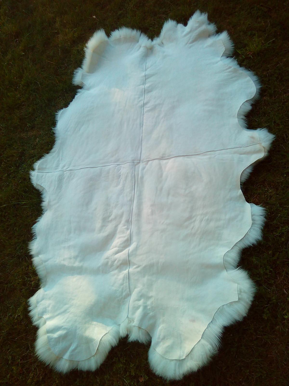 SCHAFFELL Teppich Läufer Naturweiß ca. 180x110 cm vernäht - Weiß, Fell (110/180cm) - Provellus