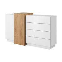 SIDEBOARD TRES 160/94/45 cm mit 4 Schubladen und 2 Türen Weiß - Orange/Weiß, Holzwerkstoff (160/94/45cm) - MASSENO