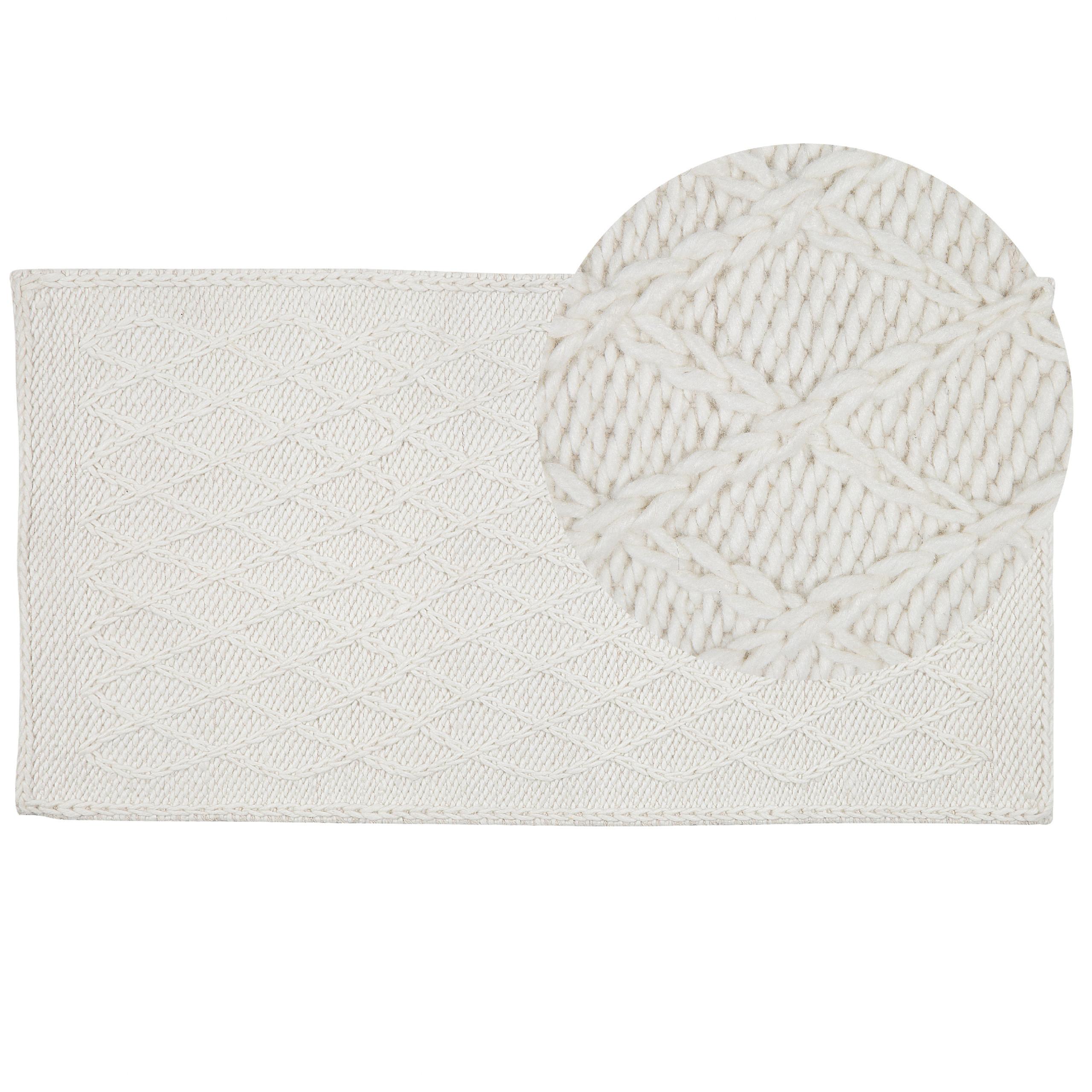 KURZFLOR-TEPPICH Erzin 150/80 cm - Weiß, Textil (80/150cm) - Beliani