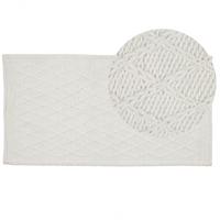 KURZFLOR-TEPPICH Erzin 150/80 cm - Weiß, Textil (80/150cm) - Beliani