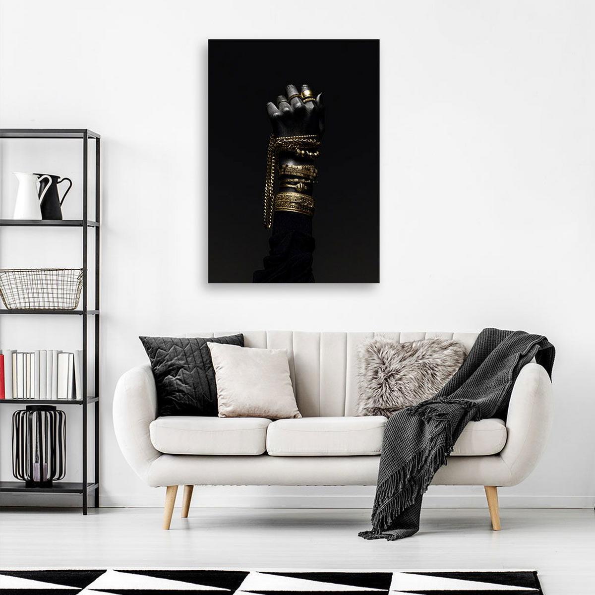 KUNSTDRUCK Schwarz 70/100 cm - Schwarz, Textil (70/100cm) - KUNSTLOFT