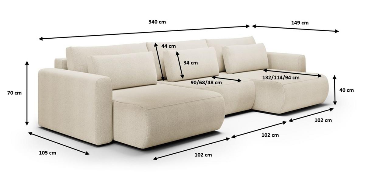 WOHNLANDSCHAFT Chaira Mit Schlaffunktion - Rotbraun, Holzwerkstoff/Textil (340/85/149cm) - Fun Möbel