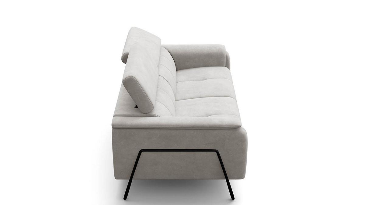 SOFA RODEN 3-Sitzer, creme, Veloursstoff - Creme, Holz/Textil (194/82/103cm) - Wozimo