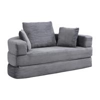 SOFABETT Klappbares Gästebett & Modulares Sofa aus weichem Cord-Stoff - Grau, Textil (173/40/176cm) - Urban Meuble