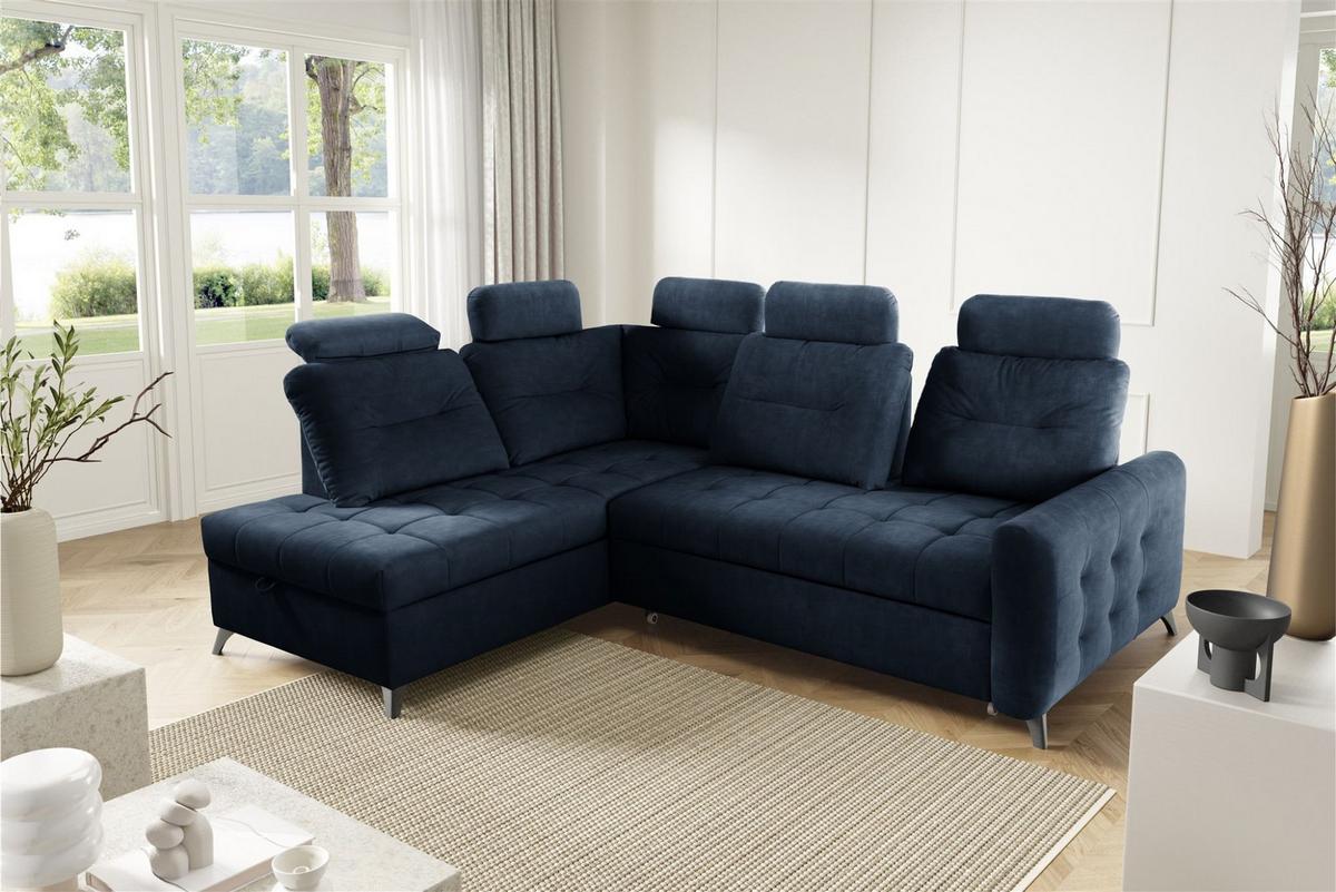 ECKSOFA Wendie - Dunkelblau, Holzwerkstoff/Textil (200/250cm) - Fun Möbel