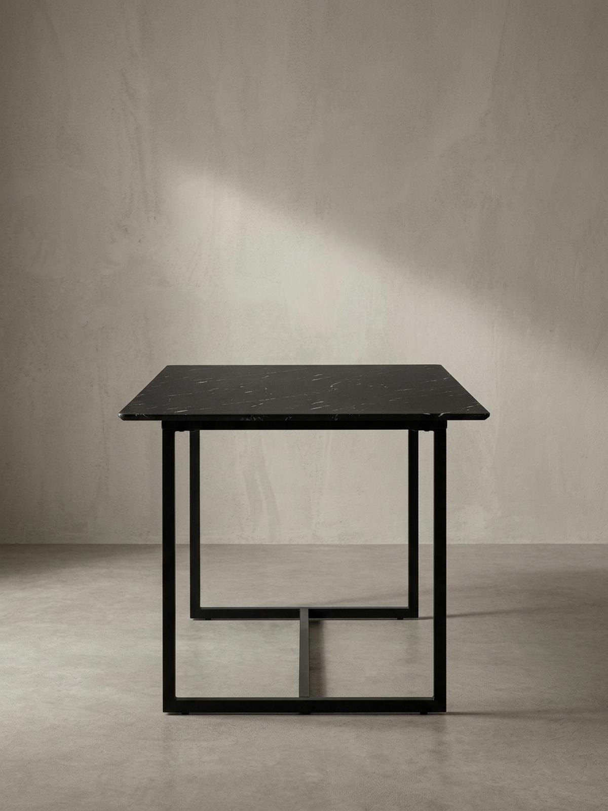 ESSTISCH Marmoroptik Metall Rechteckig Modern Klein, Schwarz 160x80x76 cm - Schwarz, Holzwerkstoff/Metall (80/160/76cm) - KADIMA DESIGN