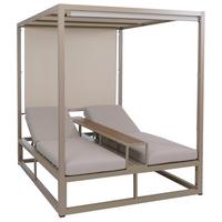LOUNGE-GARTENLIEGE Beige - Beige, Textil (165/196/196cm) - MCW