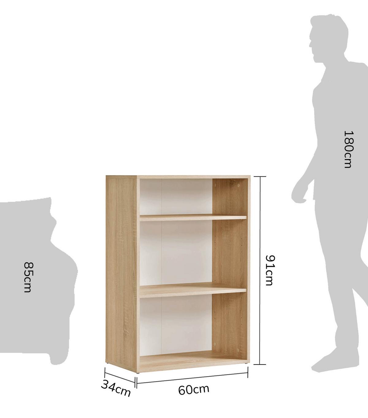 BÜCHERREGAL Der Bücherwurm - Sonoma Eiche, Holzwerkstoff (60/91/34.5cm) - Mokebo