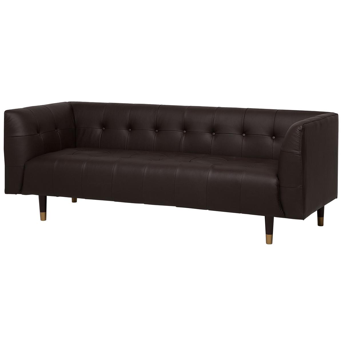 3-SITZER-SOFA Echtleder Braun Byske - Dunkelbraun, Leder/Fell (200/73/78cm) - Beliani