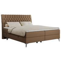 BOXBETT MILEN 120/200 Braun Kunstleder - H3 - Braun, Holz/Textil (120/200cm) - MKS