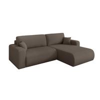 ECKSOFA mit Schlaffunktion Ottomane Rechts BERY-L 276x193x88 Braun Bouclé - Schwarz/Braun, Holzwerkstoff/Kunststoff (276/193cm) - ALTDECOR