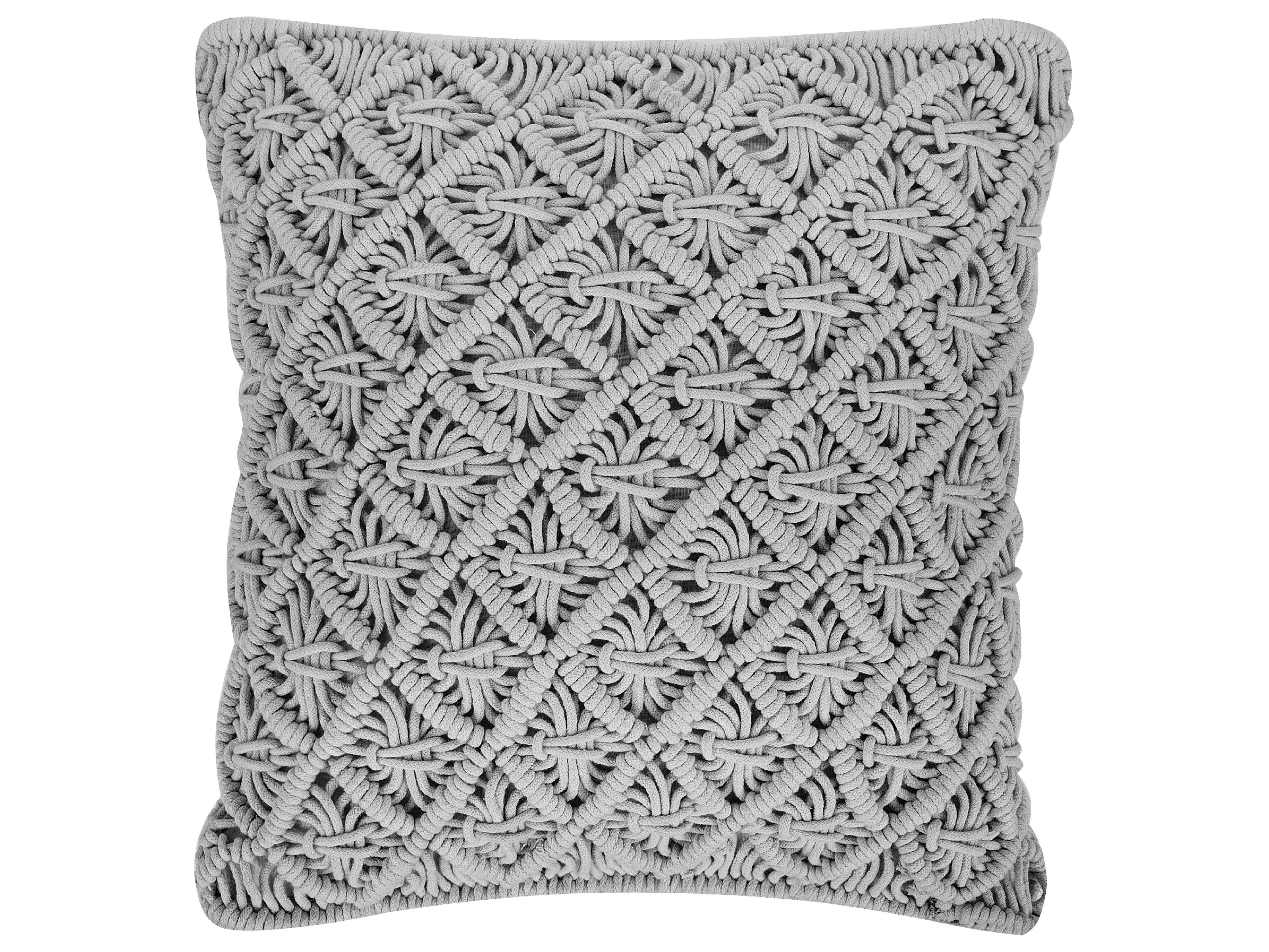 DEKOKISSEN Grau 40/45 cm Kizkalesi - Grau, Naturmaterialien (45/40cm) - Beliani