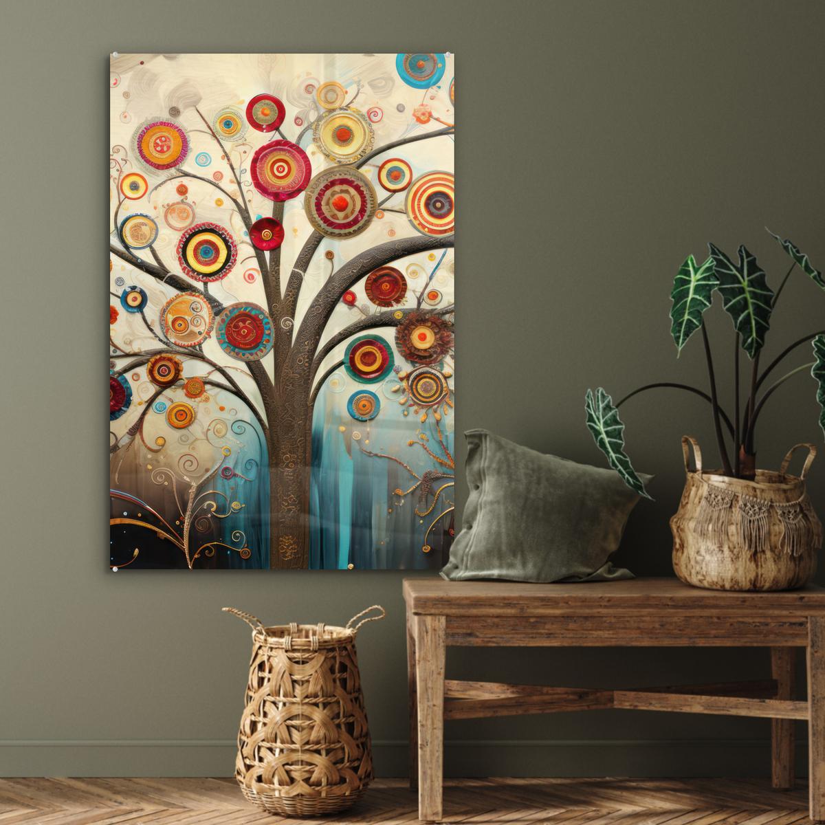 ACRYLGLASBILD Baum - Baum des Lebens - Farbe 80x120 cm - Braun, Glas (80/120cm) - MuchoWow