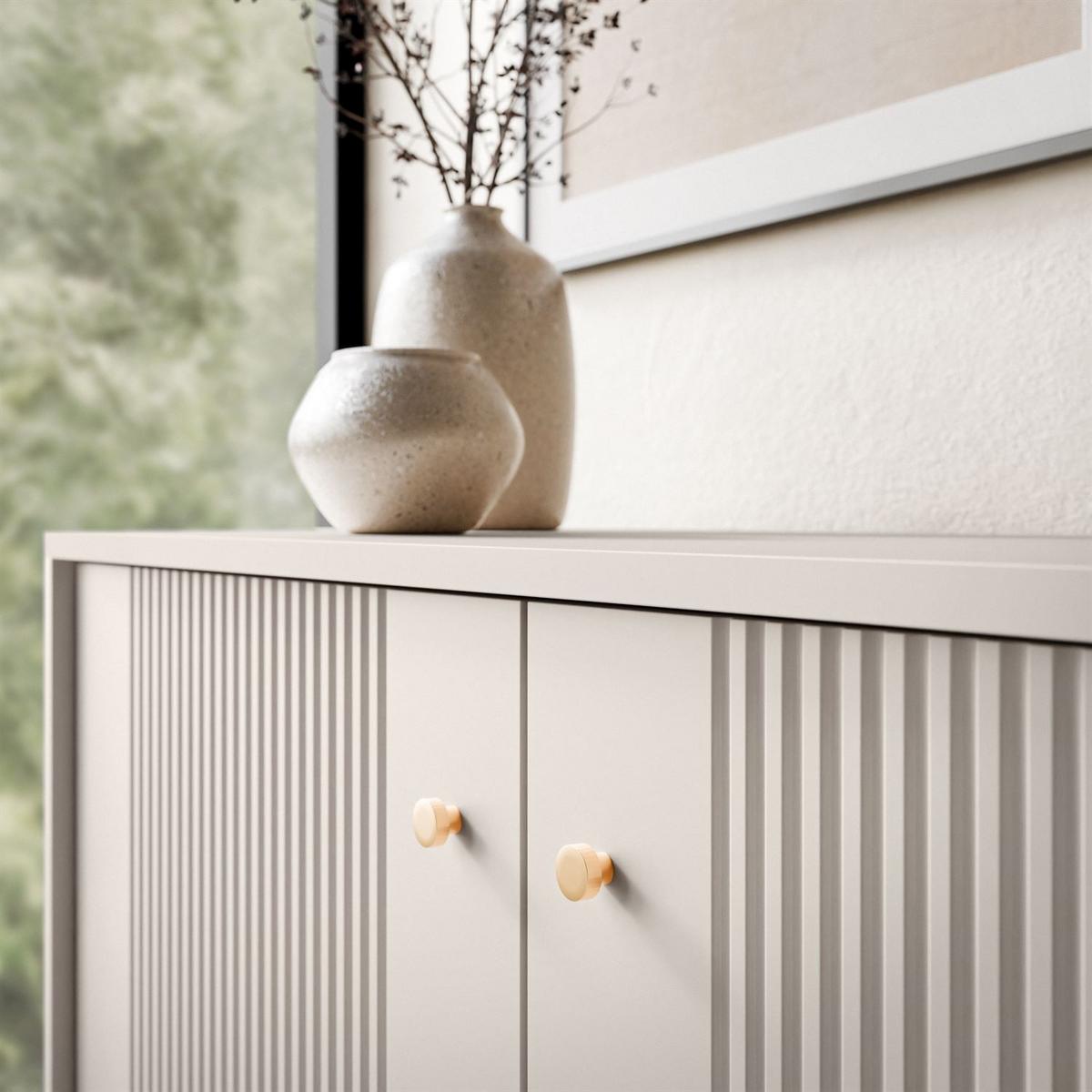 KOMMODE VIVALDI 2D mit geriffelten Fronten - Kaschmir, Holzwerkstoff (105/79/39cm) - Lookway